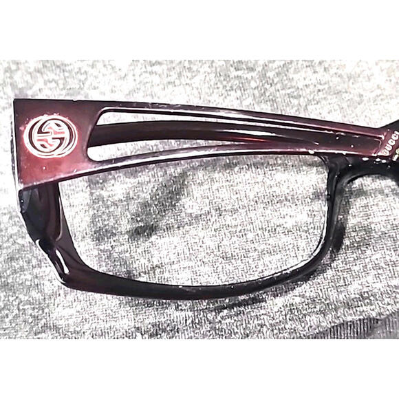 Gucci GG1486/S Burgundy Rectangle Sunglasses Frame 59-15 120 Italy READ - Picture 8 of 10